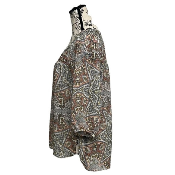 Vintage Y2k Retro Sheer Paisley Pintuck Peasant Blouse Tunic Beqch Boho Hippie M - Picture 5 of 10